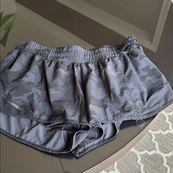 Lululemon Gray Camo Athletic Shorts - Picture 1 of 2